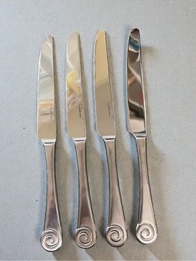 Robert Welch knives, set of 4, Ammonite Bright Stainless steel, bright and shiny